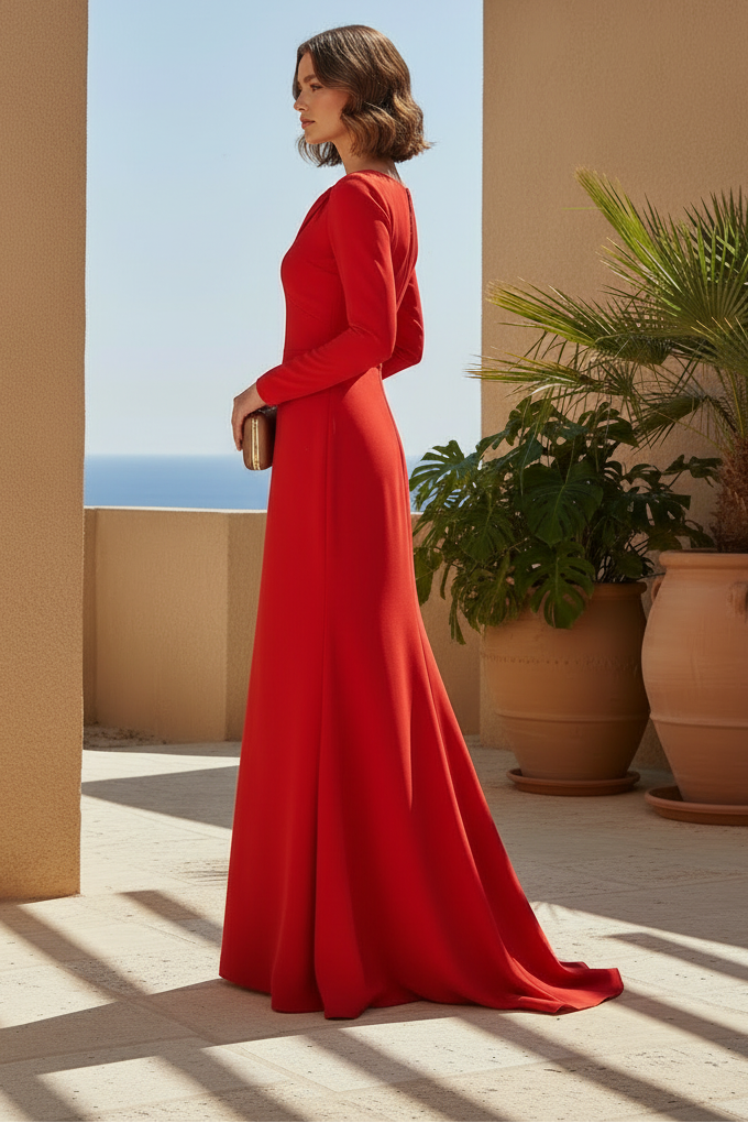 Long Sleeve Shawl Floor-Length Mermaid Mother of the Bride Dress