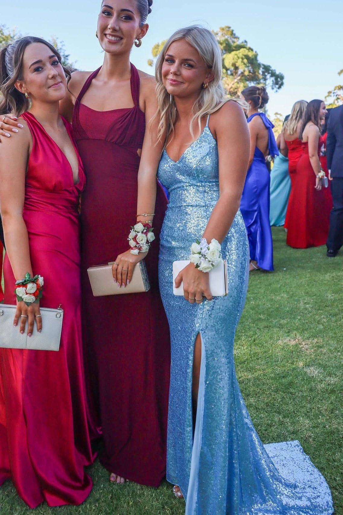 Red V-neck Spaghetti Strap Sequin Dress