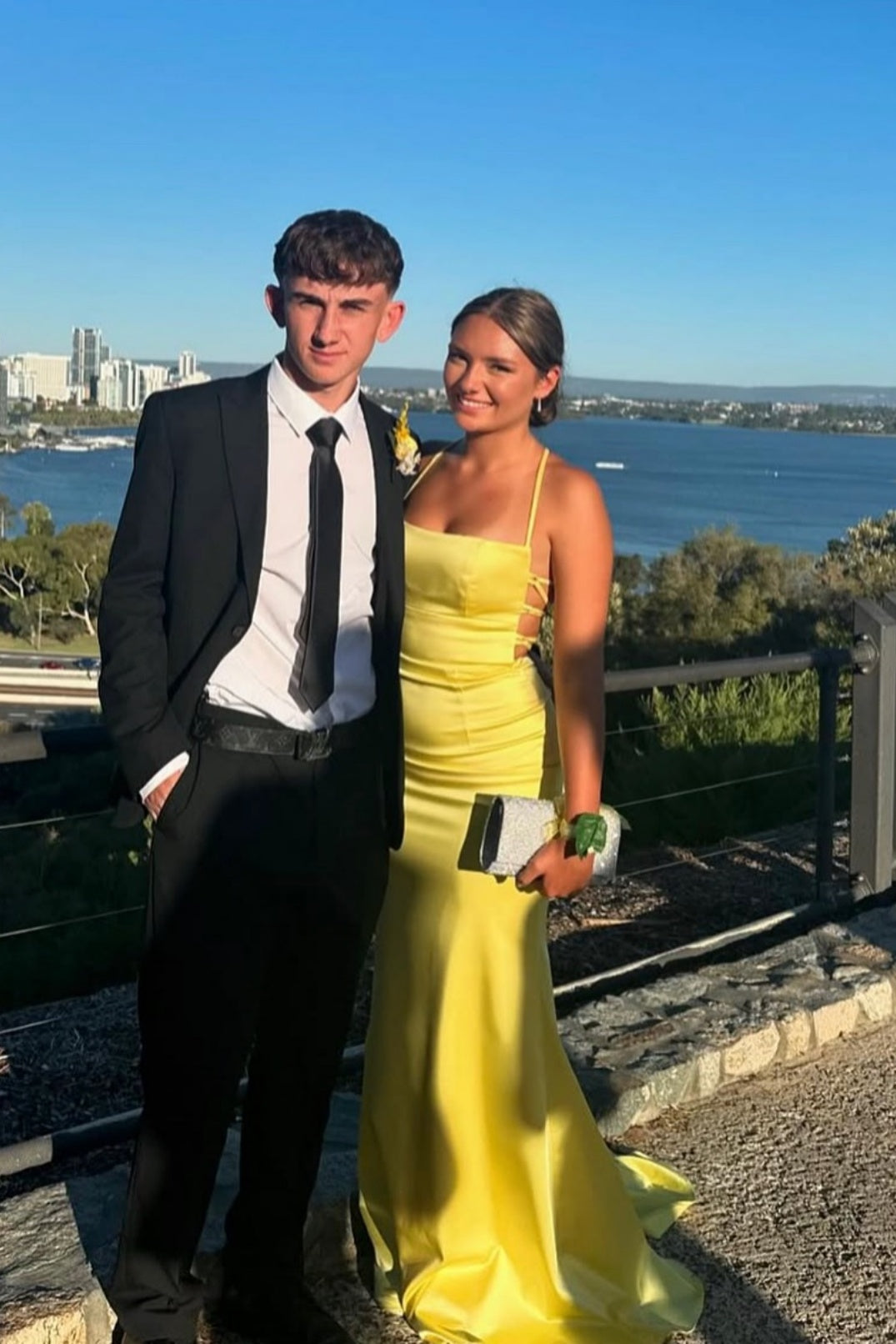 Yellow Mermaid Spaghetti Strap Long Dress