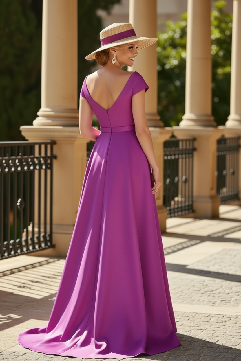 Elegant Off-The-Shoulder Sleeveless Detachable Satin Mother Of The Bride Dresses With Bow