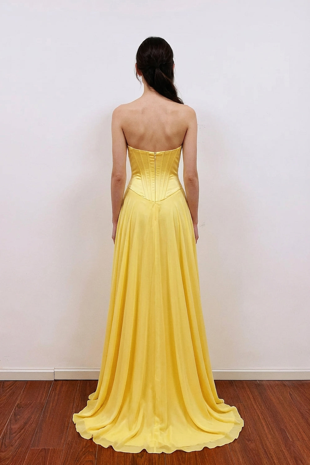 A-Line Sweetheart Corest Chiffon Pink Prom Dress with Bow