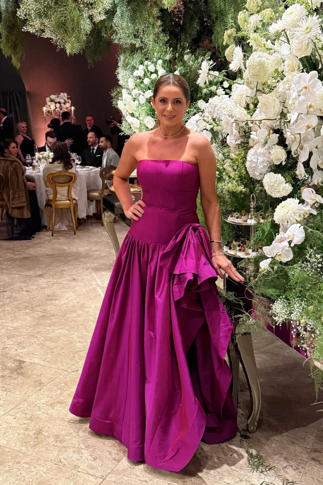 Yellow Strapless A-Line Ruffles and Bow Prom Dress