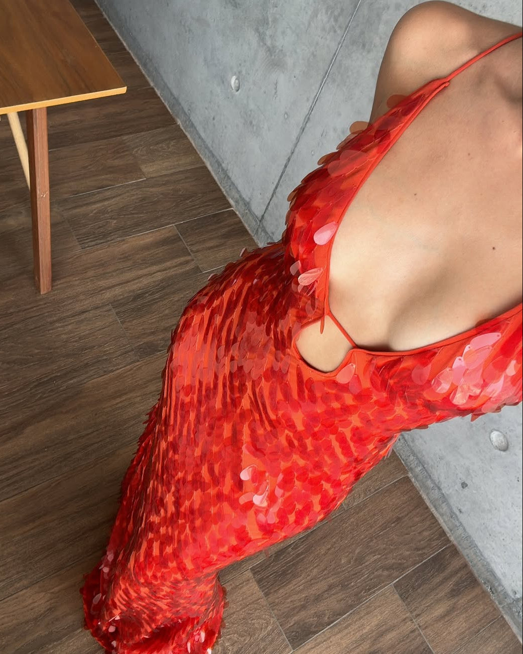 Sleeveless Spaghetti Straps Sequin Mermaid Prom Dress