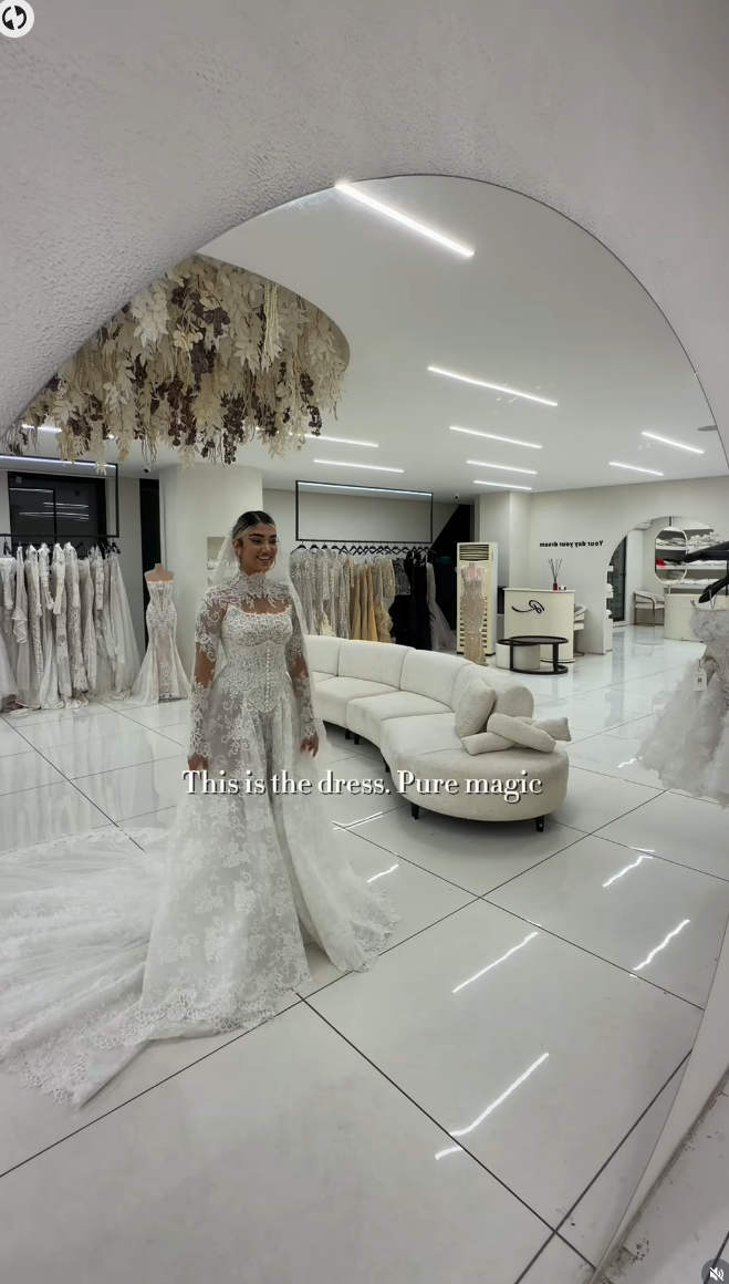 Lace Applique High Neck Long Sleeve Mermaid Wedding Dress