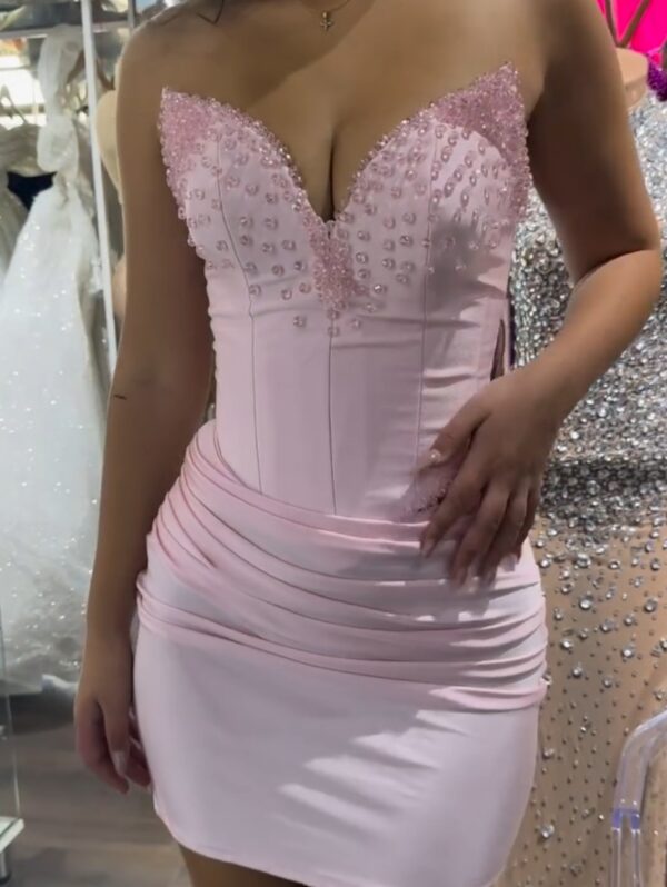 Beaded Corset Ruched Bodycon Mini Dress