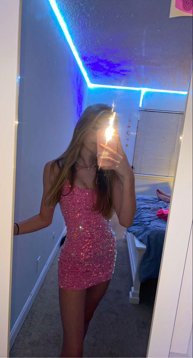 Spaghetti Strap Sequin Bodycon Mini Dress