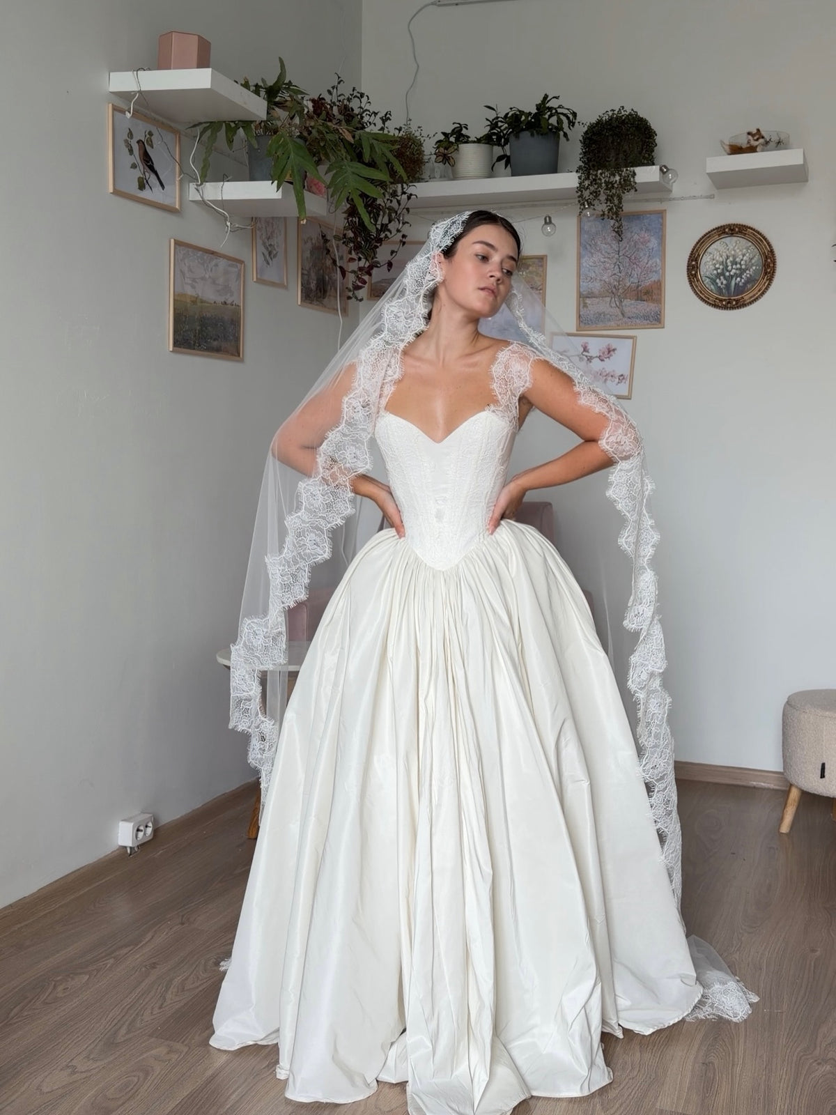 Basque Waist Ball Gown Wedding Dress