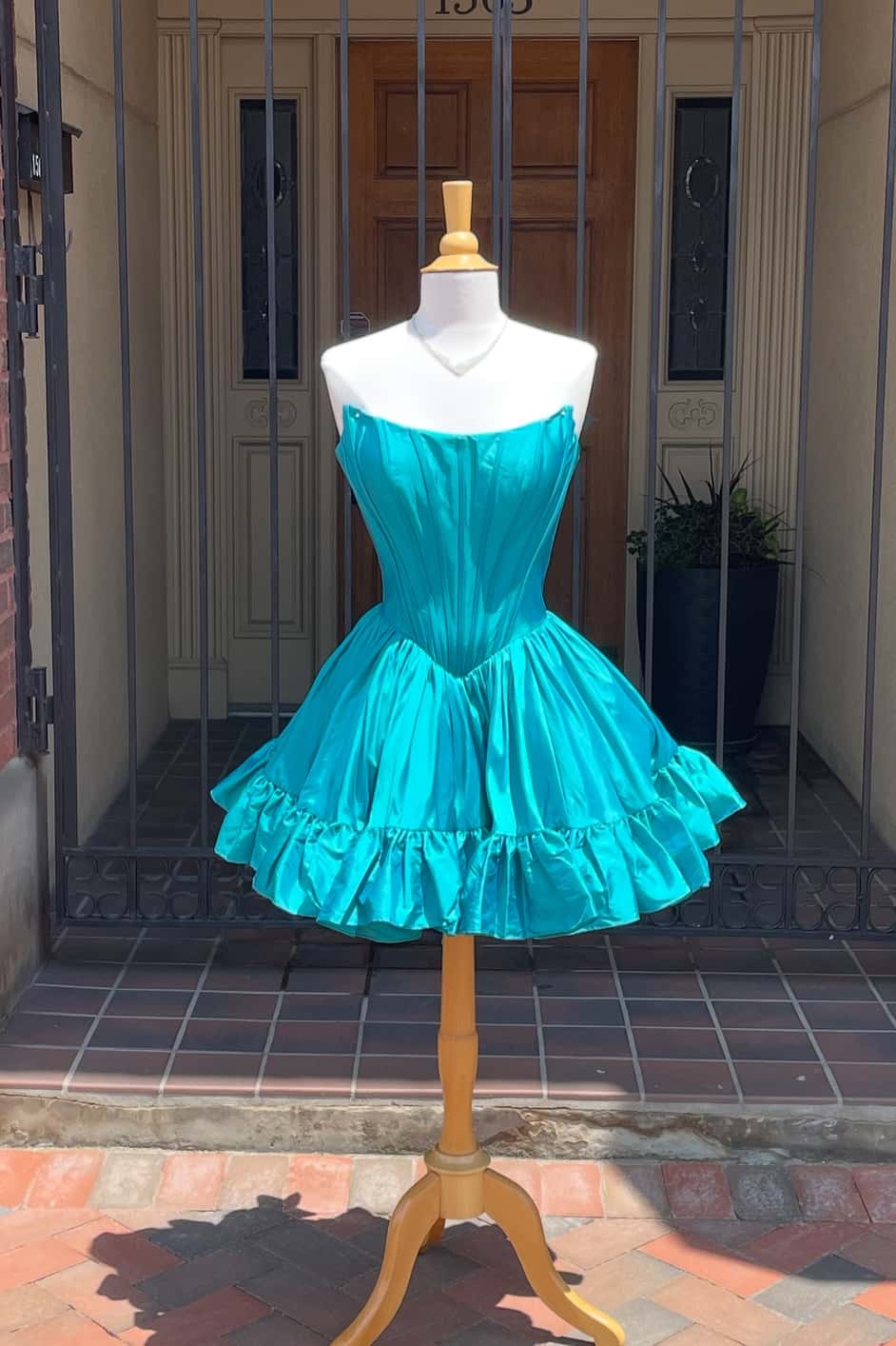 Strapless Corset Mini Dress with Ruffled Skirt