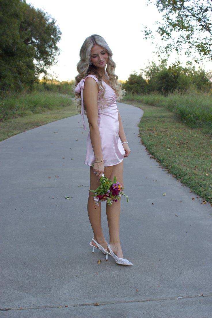 Satin Tie-Strap V-Neck Mini Slip Dress