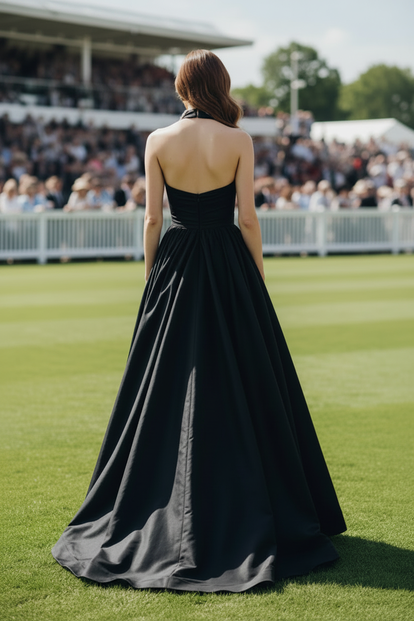 Halter Neck Embellished A-Line Evening Gown