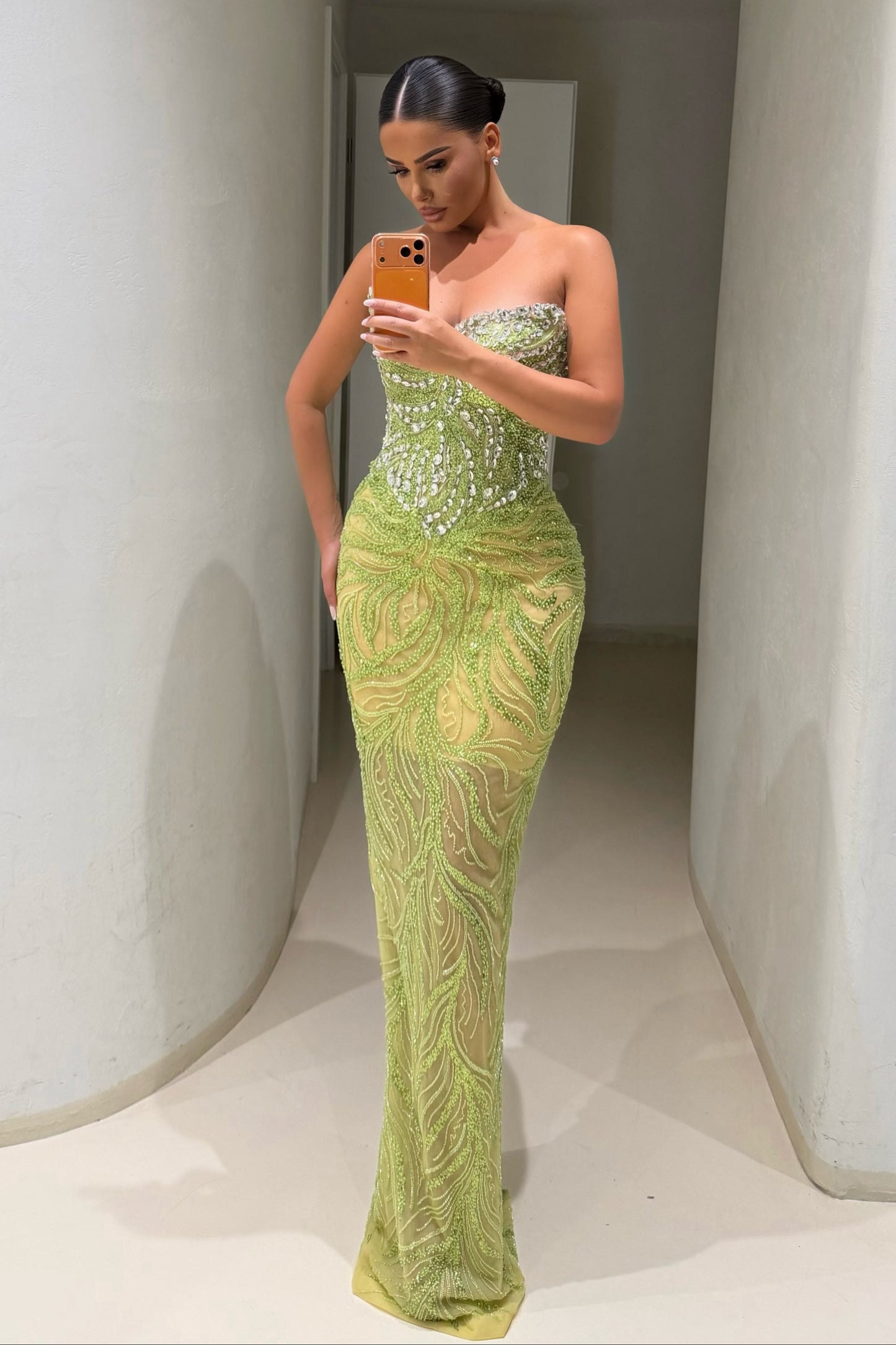 Strapless Crystal Corset Mermaid Gown