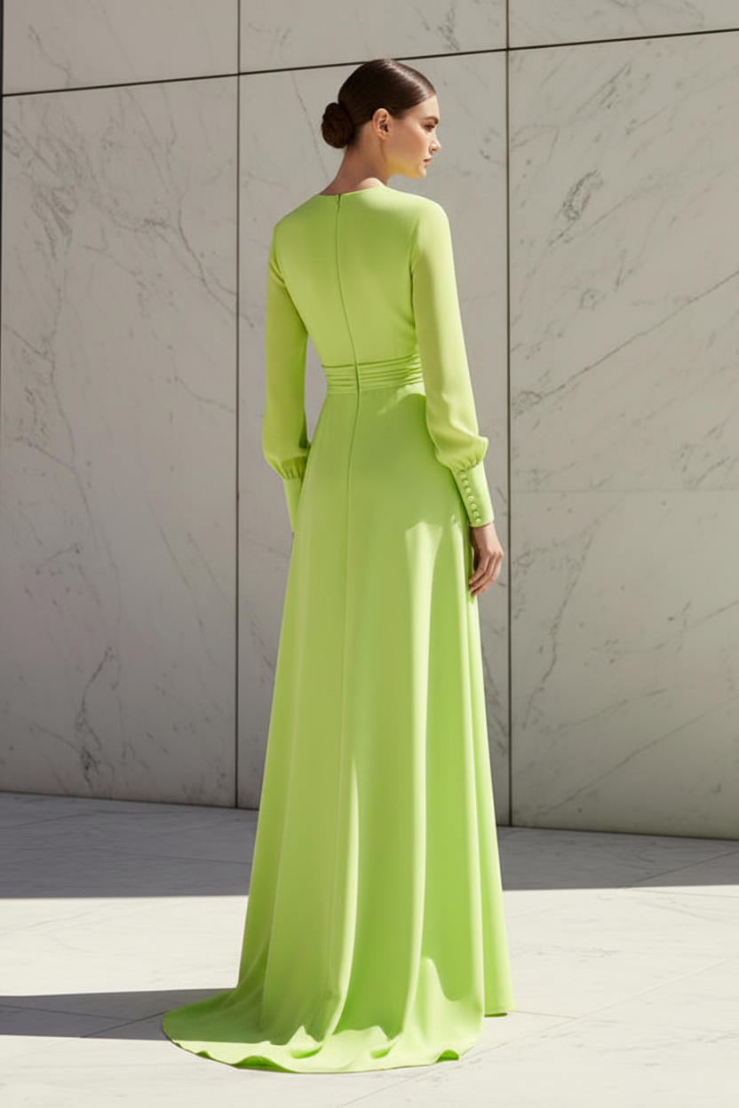Sequined Jumpsuit with Long Sleeves and Overskirt