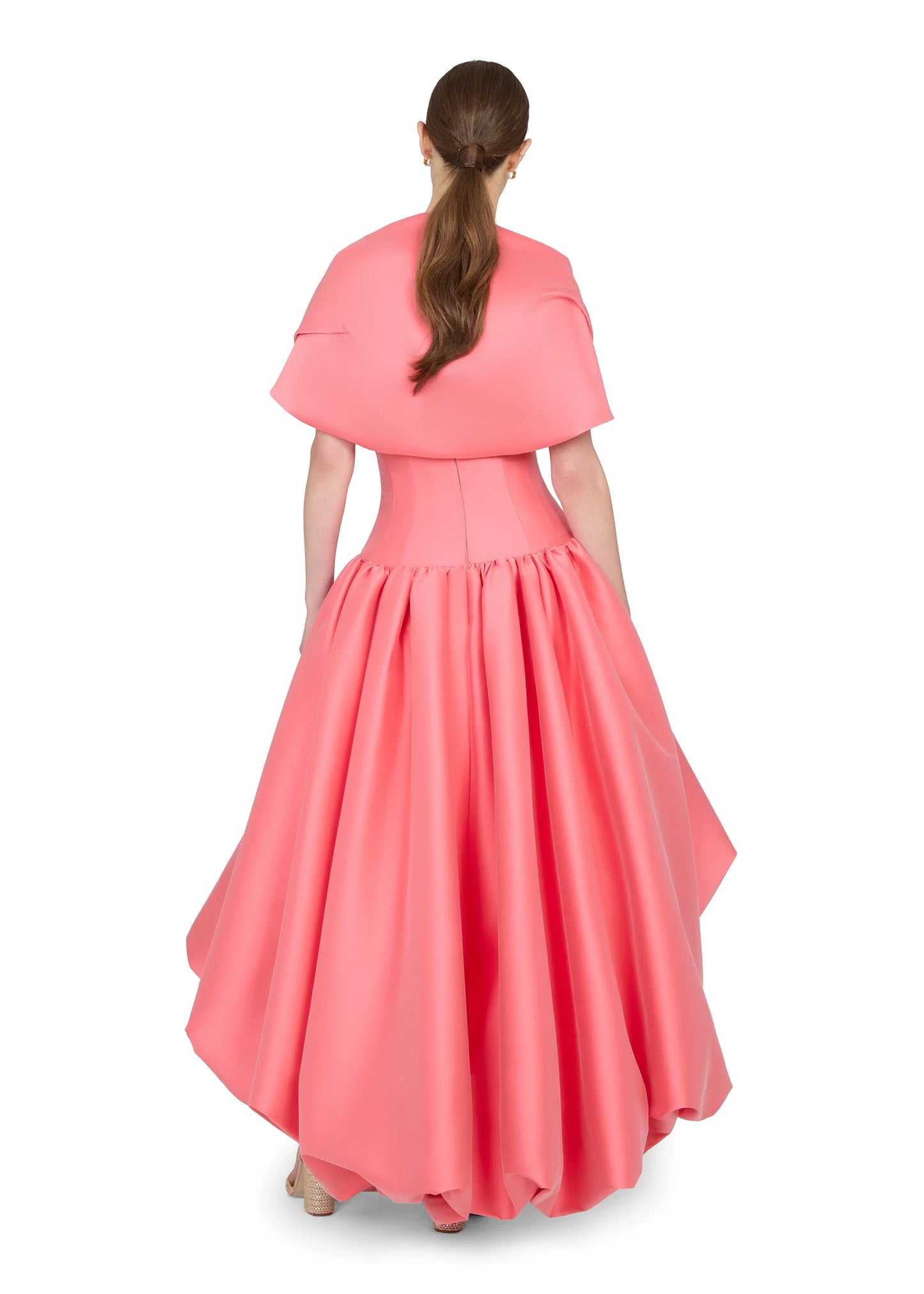 Fashion Half Sleeve Square Neck A-Line Ruffles Tea-Length Prom Dress