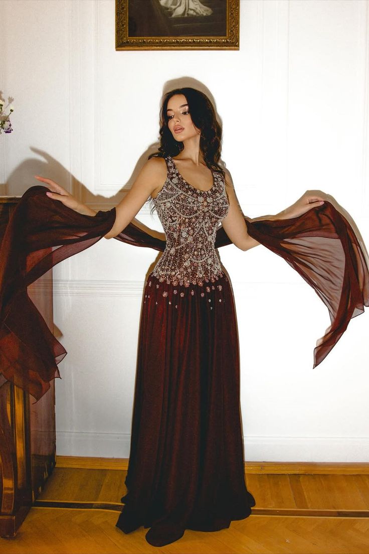 Unique A Line V Neck Burgundy Wine Red Beads With Scarf Prom Dresses Formal Gown Inspo Evening Outfits AB1395