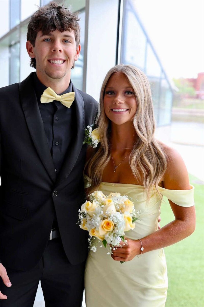 Yellow - Off The Shoulder Sheath Satin Long Prom Dresses