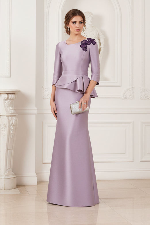 3/4 Sleeve Applique Mermaid Ruffles Mother of the Bride Dress