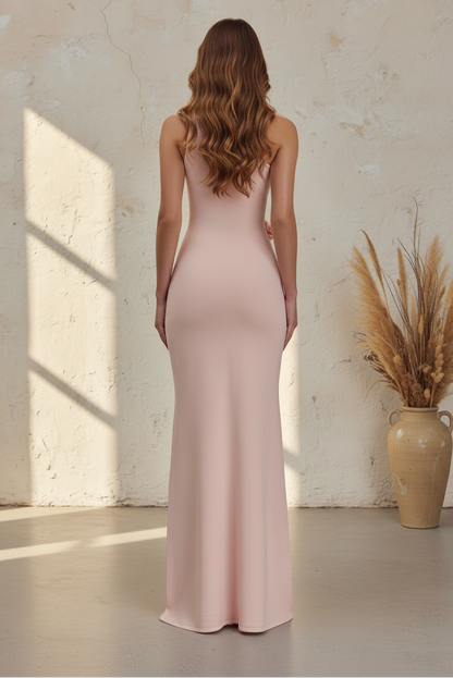 One Shoulder Flowers Sleeveless Mermaid Evening Dress