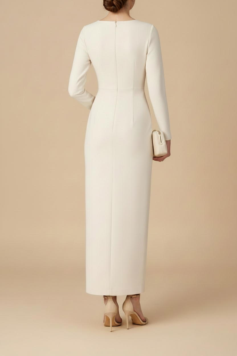 Elegant Long Sleeve Applique Mermaid Ankle-Length Evening Dress