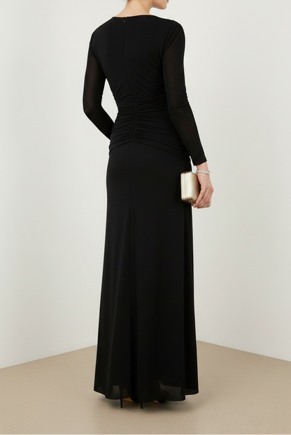 Black Long Sleeve Mermaid Evening Dress