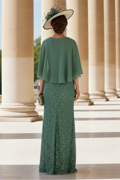 Elegant Floor-Length Chiffon/Sequined Mother Of The Bride Dresses With Beading