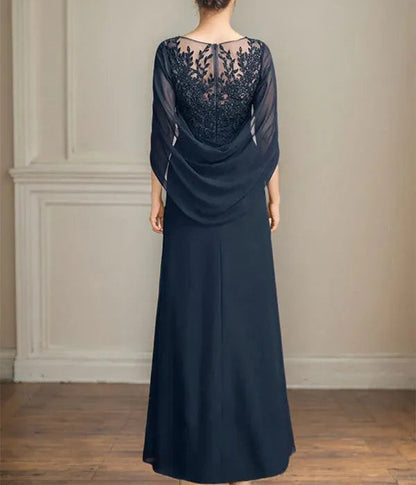 Scoop Floor-Length Mother of the Bride Dresses with Pleated Sequins