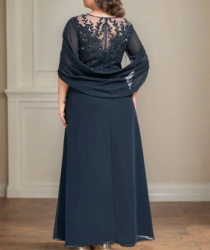 Scoop Floor-Length Mother of the Bride Dresses with Pleated Sequins