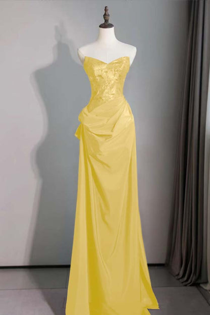 Spaghetti Strap Sleeveless Long Mermaid Prom Dress With Pleated