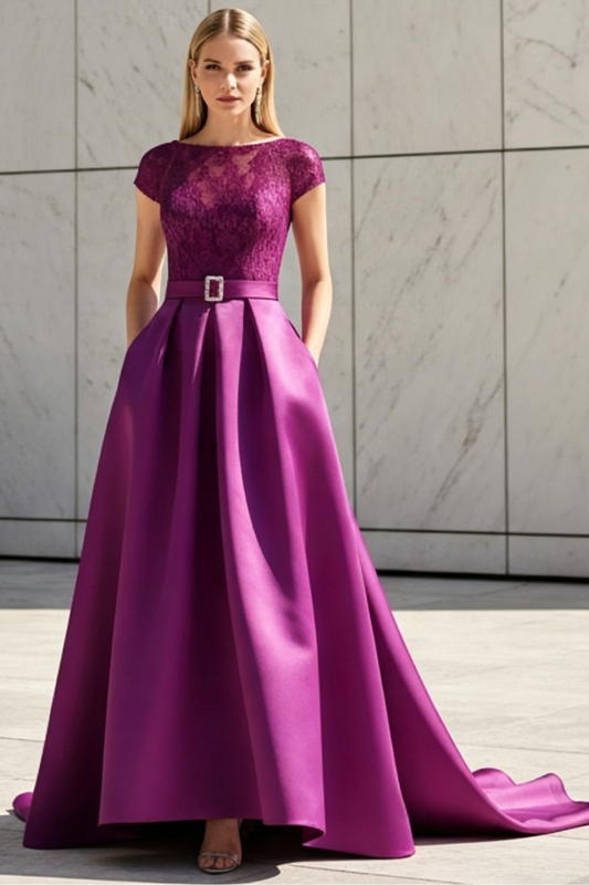 Lace Elegant A-Line Mother Of The Bride Dresses With Beading Satin