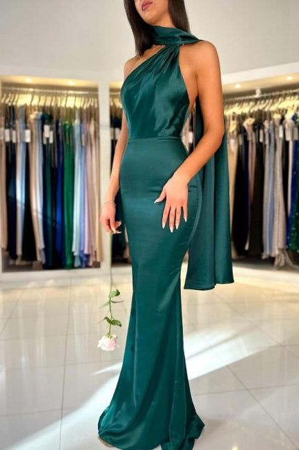 Elegant Halter Sleeveless Mermaid Floor Length Prom Dress