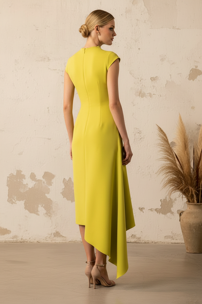 Sleeveless Mermaid Tea-Length Court Train Mother of the Bride Dress