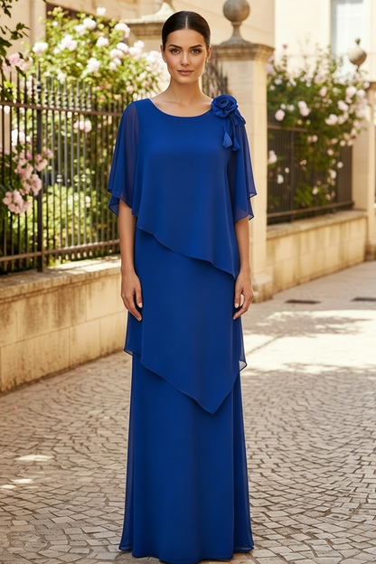 Scoop Neck Chiffon Mother Of The Bride Dresses With Flower
