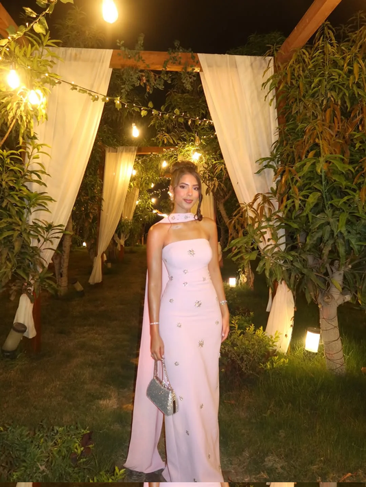 Spandex Strapless Sleeveless Long Mermaid Prom Dress With Ruffles And Rhinstone