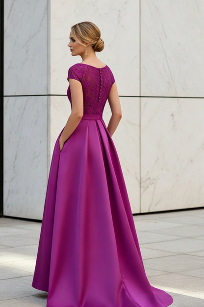 Lace Elegant A-Line Mother Of The Bride Dresses With Beading Satin