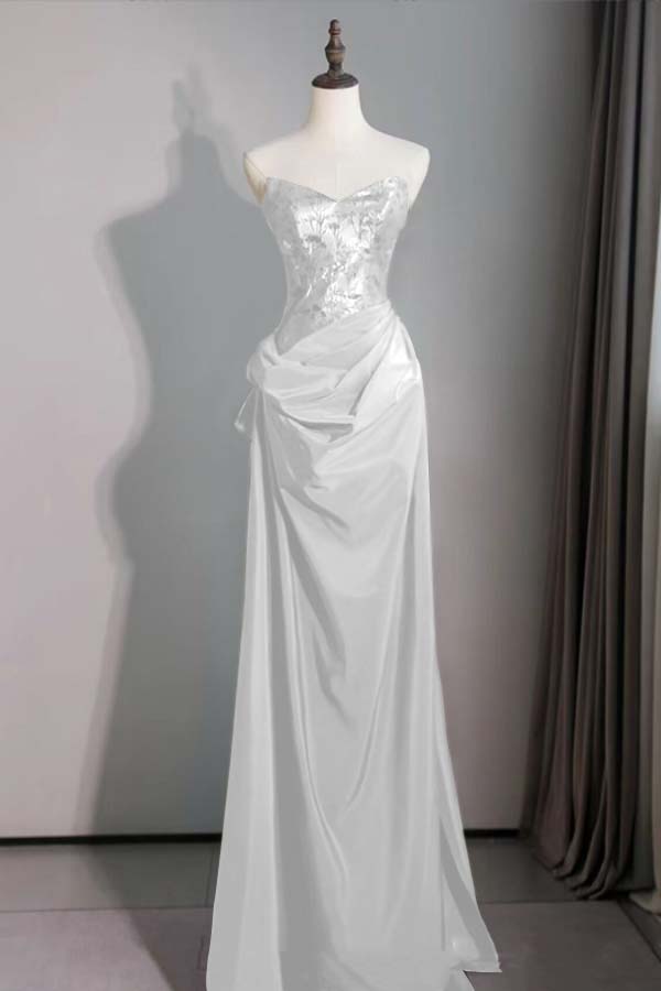 Spaghetti Strap Sleeveless Long Mermaid Prom Dress With Pleated