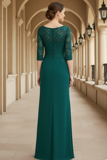 Scoop Neck Chiffon Mother Of The Bride Dresses With Appliques Lace
