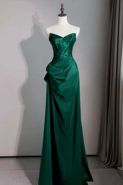 Spaghetti Strap Sleeveless Long Mermaid Prom Dress With Pleated