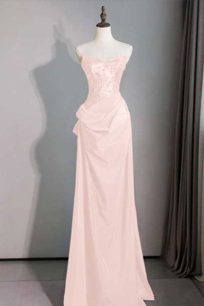 Spaghetti Strap Sleeveless Long Mermaid Prom Dress With Pleated