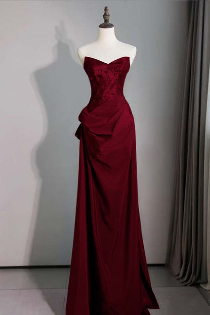 Spaghetti Strap Sleeveless Long Mermaid Prom Dress With Pleated