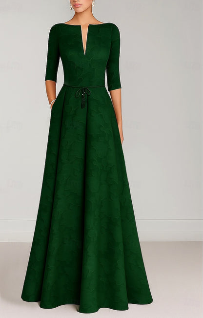 Formal 3/4 Sleeve A-Line Evening Dress Mother of the Bride Dresses