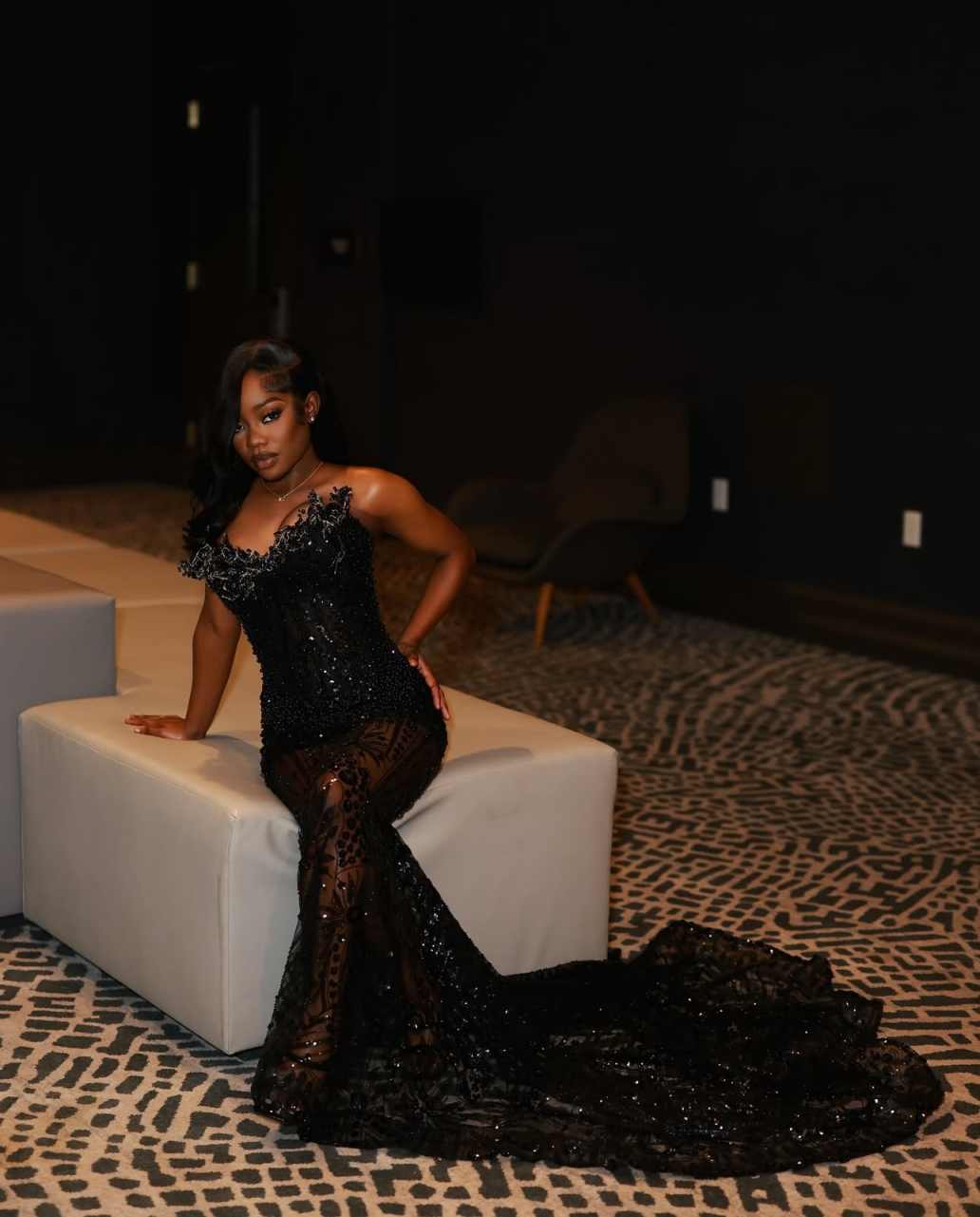 Shinning Mermaid Sweetheart Black Sequined For Women Party Dresses Long Formal Prom Dresses 22th Birthday Gown