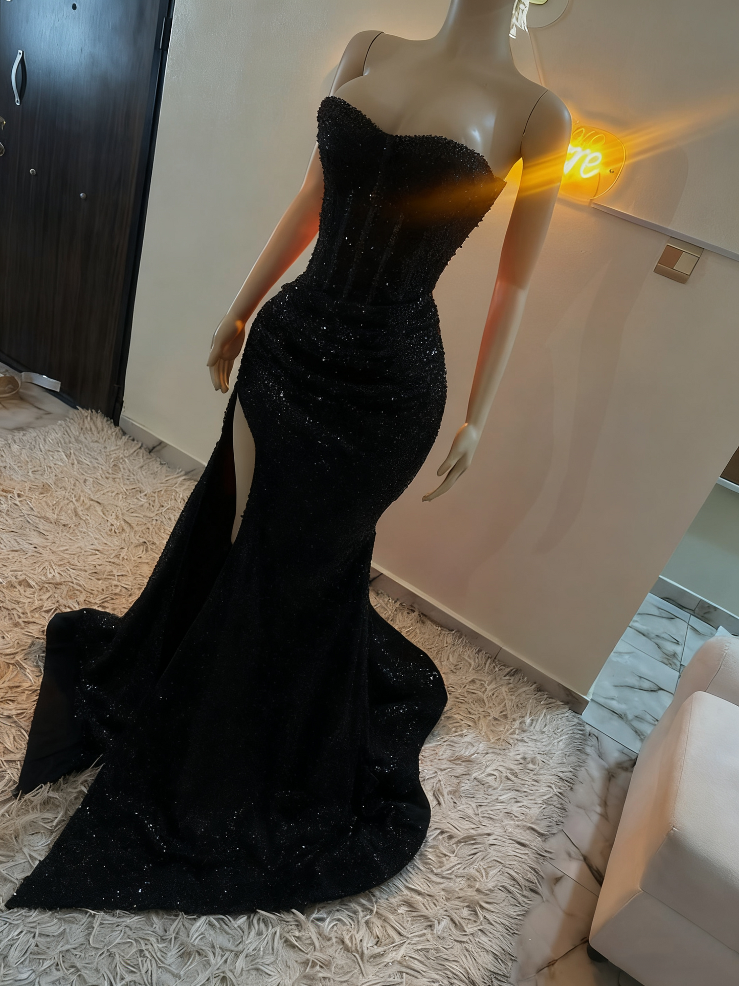 Stunning Mermaid Sweetheart Red Slit Sequin Prom Dresses Inspiration Prom Dress Princess Graduation Dress B424