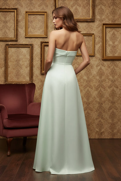 Sweetheart Green Sleeveless A-Line Floor-Length Prom Dress