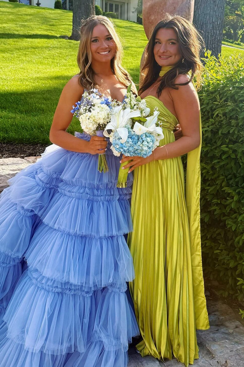 Charming A Line Sweetheart Light Yellow Long Prom Dress with Ruffles