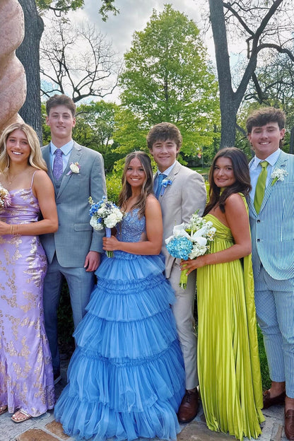 Charming A Line Sweetheart Light Yellow Long Prom Dress with Ruffles
