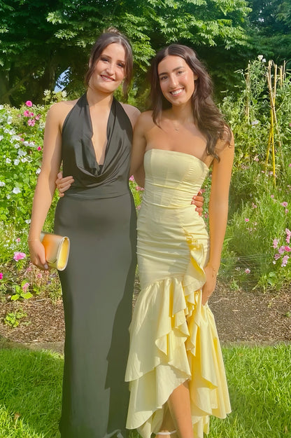 Burgundy Asymmetrical Layered Slit Prom Dress