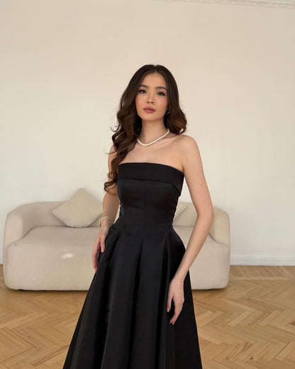 Strapless Sleeveless A-Line Ankle-Length Evening Dress