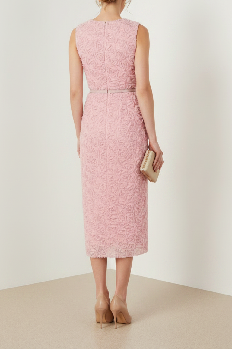 Lace Flowers Sleeveless Belt Mermaid Ankle-Length Evening Dress