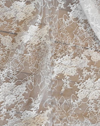 Lace Applique Long Sleeve Mermaid Floor-Length Wedding Dress