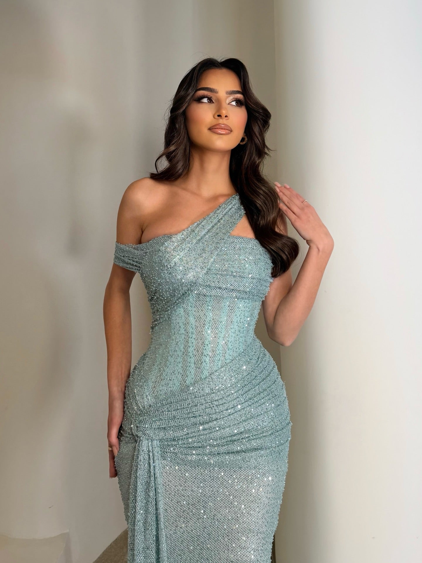 Sleeveless Sequins Sparkle Mermaid Floor-Length Evening Dress