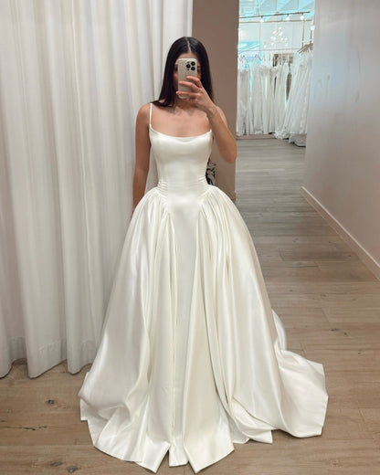 Strapless Sleeveless A-Line Floor-Length Wedding Dress